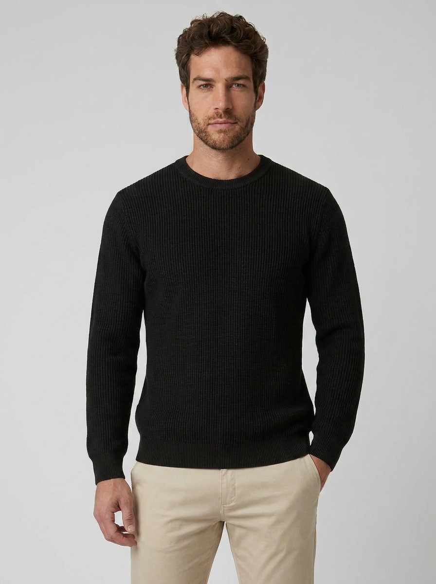 SUETER TRICO TEXTURE PRETO ZIGMA