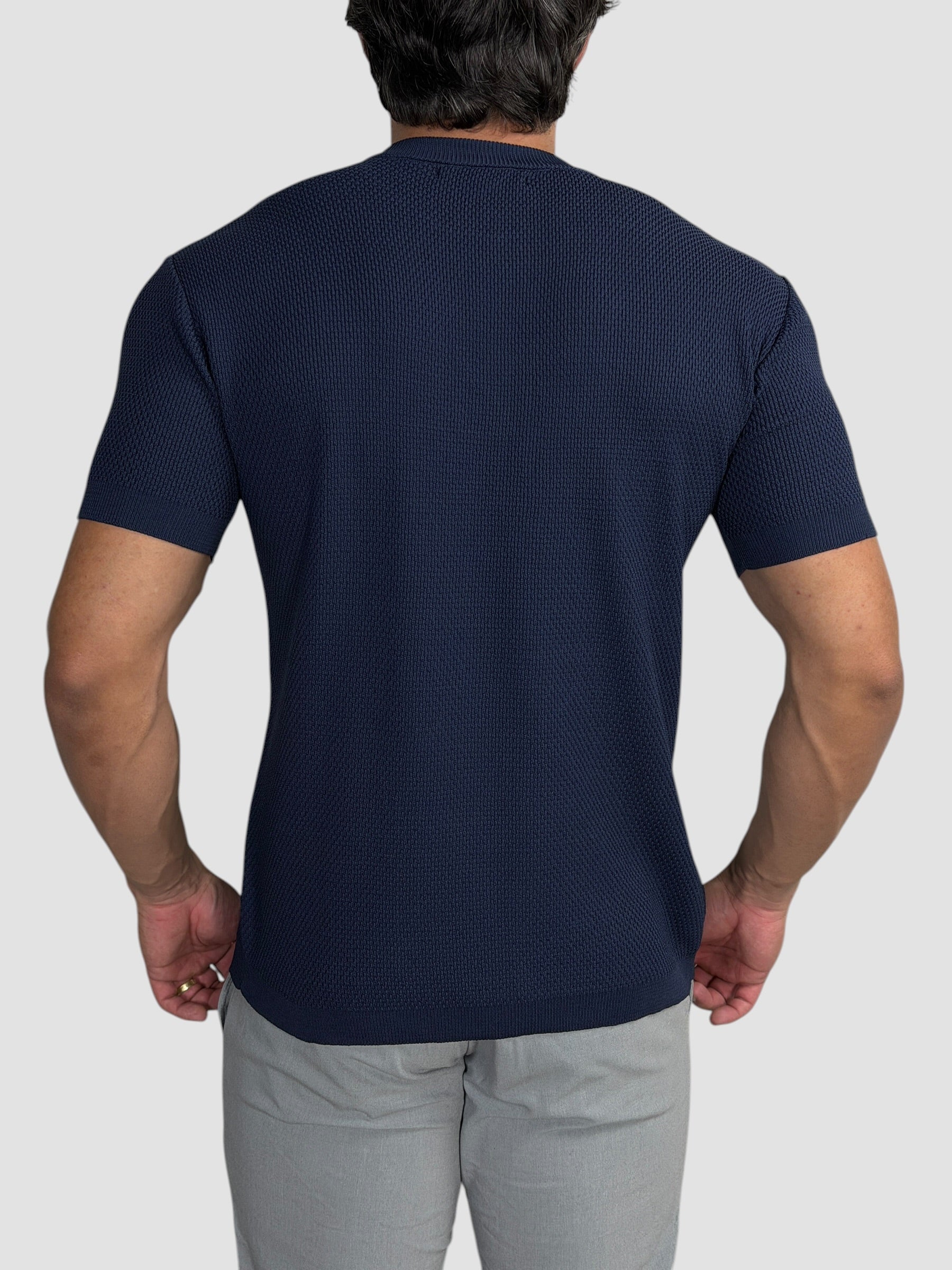 CAMISETA TRICO TEXTURE AZUL MARINHO ZIGMA