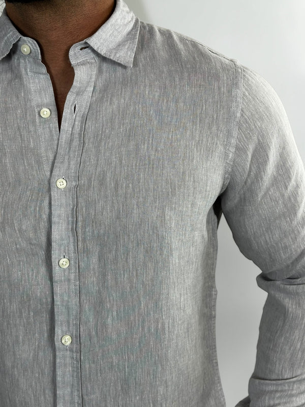 CAMISA M/L LINHO PREMIUM CINZA ZIGMA