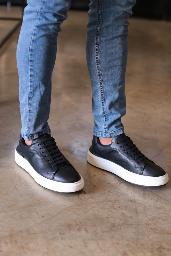 SNEAKER BASIC MILANO PRETO S/BRANCA ZIGMA