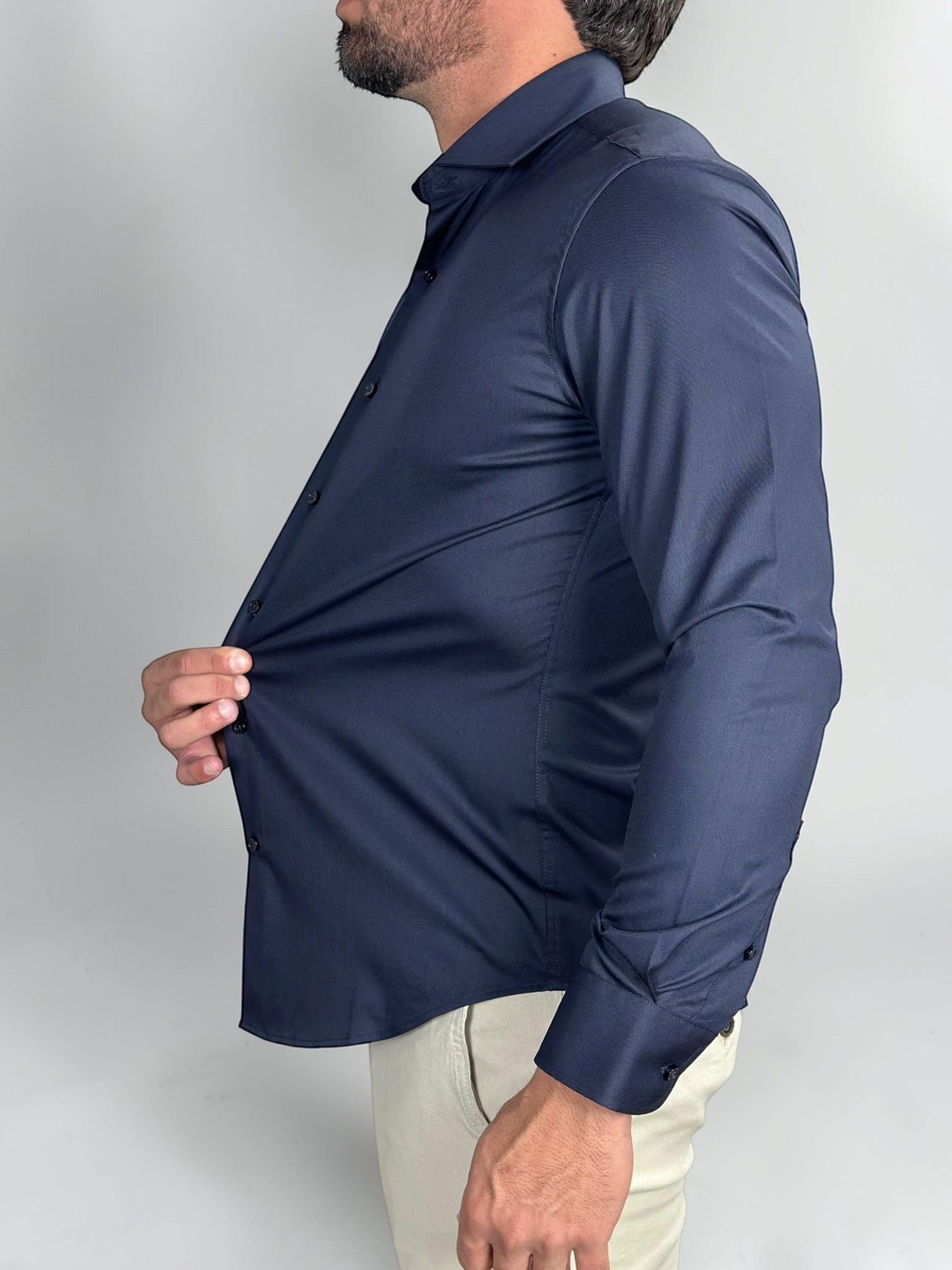 CAMISA M/L TECHMODAL REGULAR AZUL MARINHO ZIGMA