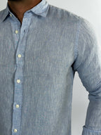 CAMISA M/L LINHO PREMIUM AZUL ZIGMA