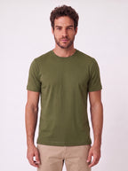 CAMISETA GIZA DUPLO ALGODAO EGIPCIO VERDE MILITAR ZIGMA