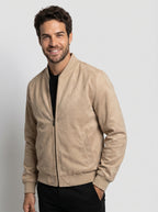 JAQUETA BOMBER SUEDE CAQUI ZIGMA