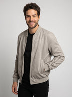 JAQUETA BOMBER SUEDE CINZA ZIGMA
