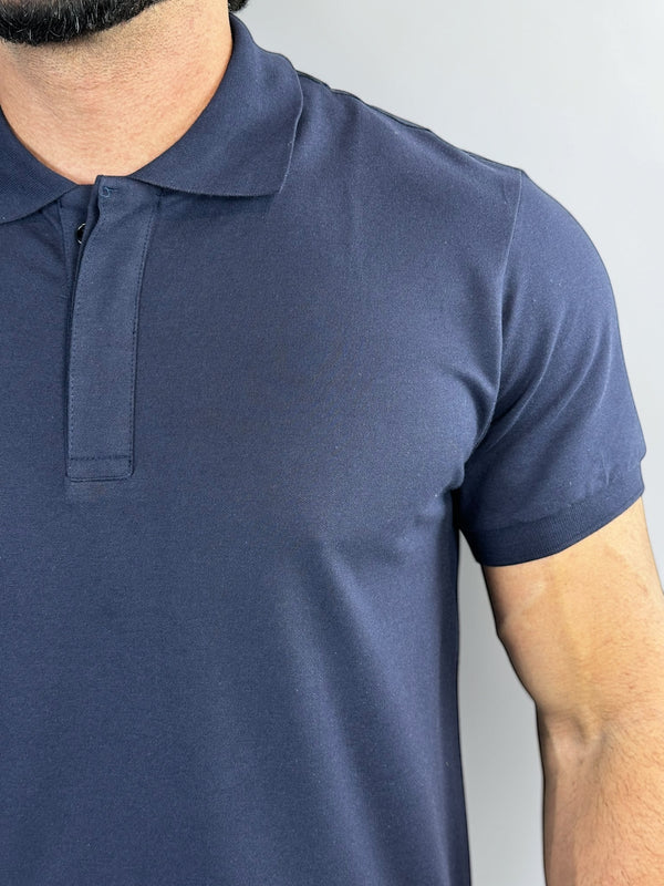 GOLA POLO PIQUET ALGODAO EGIPCIO AZUL URBO