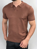 POLO V TRICOT VELLUTO CHOCOLATE ZIGMA