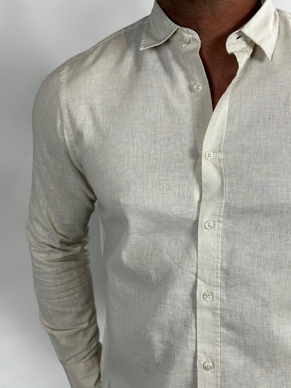 CAMISA M/L LINHO BLEND NATURAL ZIGMA