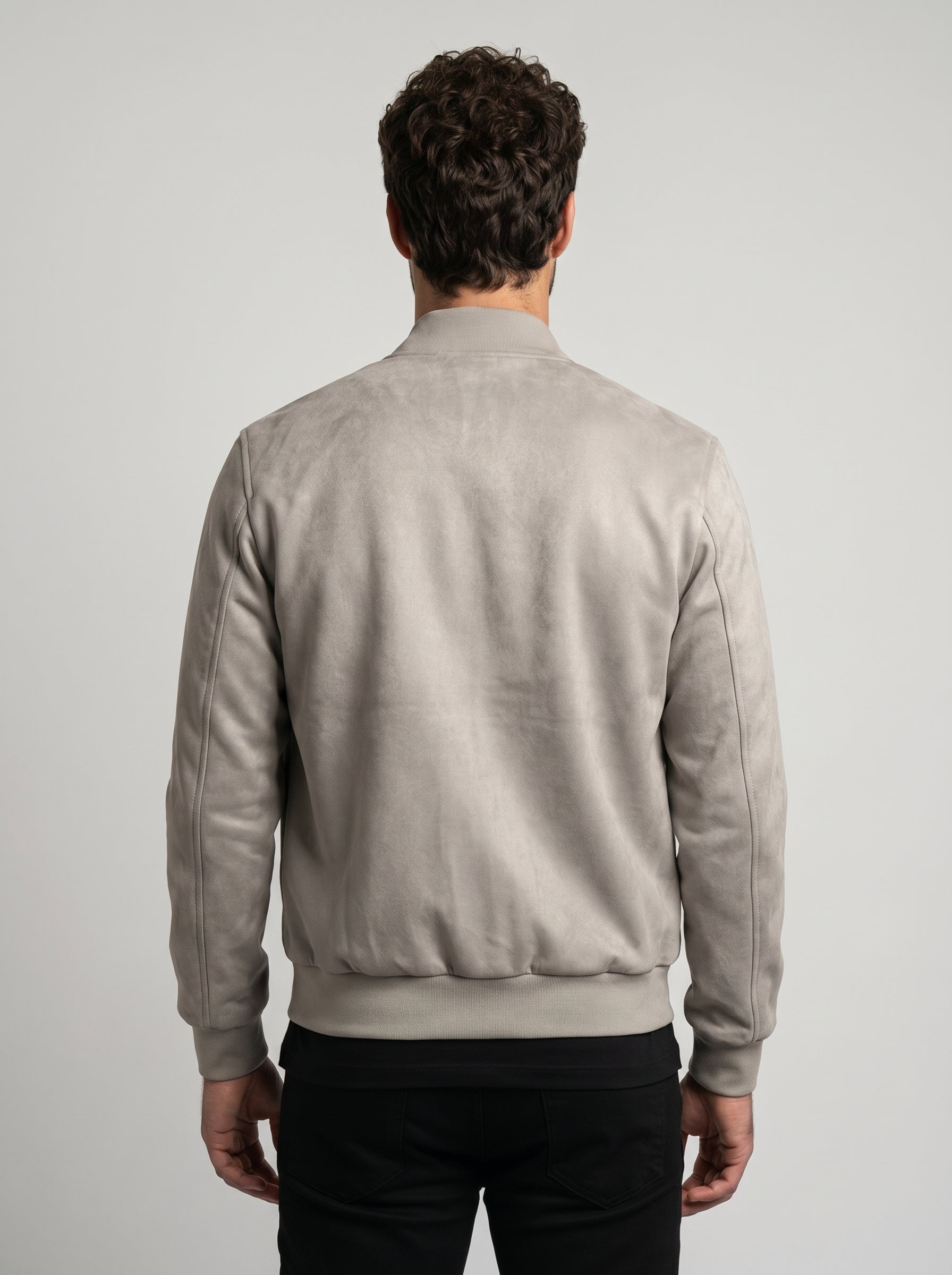 JAQUETA BOMBER SUEDE CINZA ZIGMA