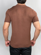 POLO V TRICOT VELLUTO CHOCOLATE ZIGMA