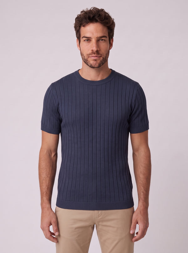 CAMISETA VERONA TRICO CANELADO AZUL MARINHO ZIGMA