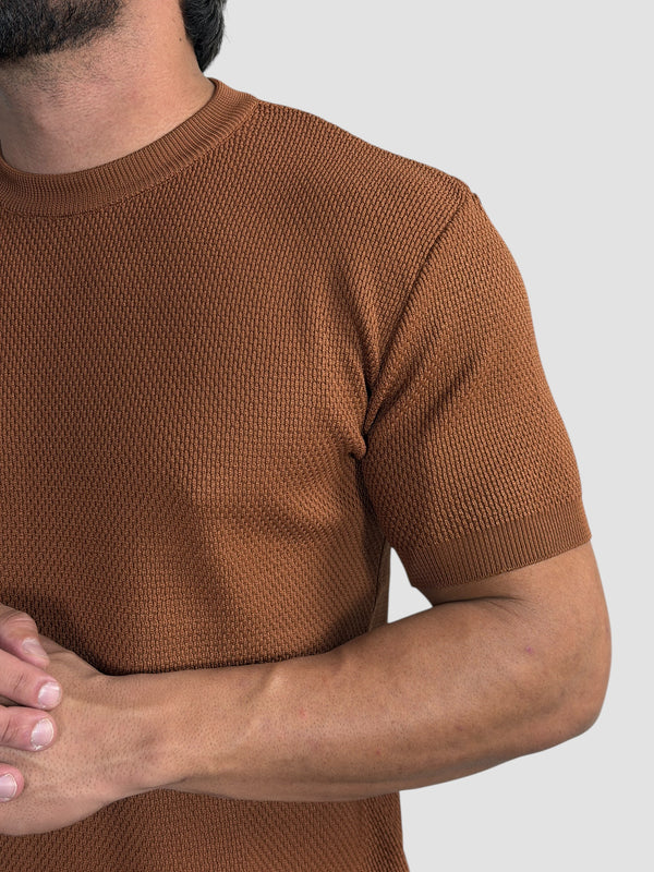 CAMISETA TRICO TEXTURE CASTANHO ZIGMA