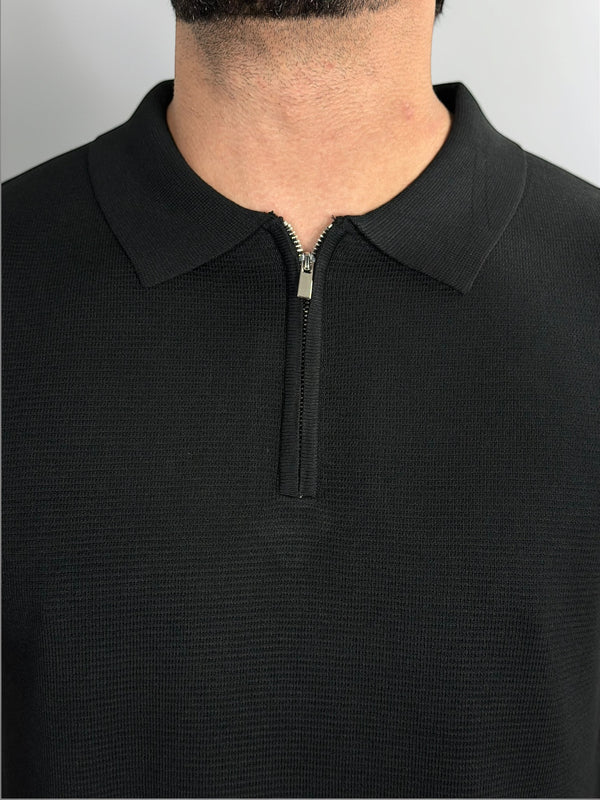 GOLO POLO C/ZIPER TRICOT MILANO PRETA ZIGMA