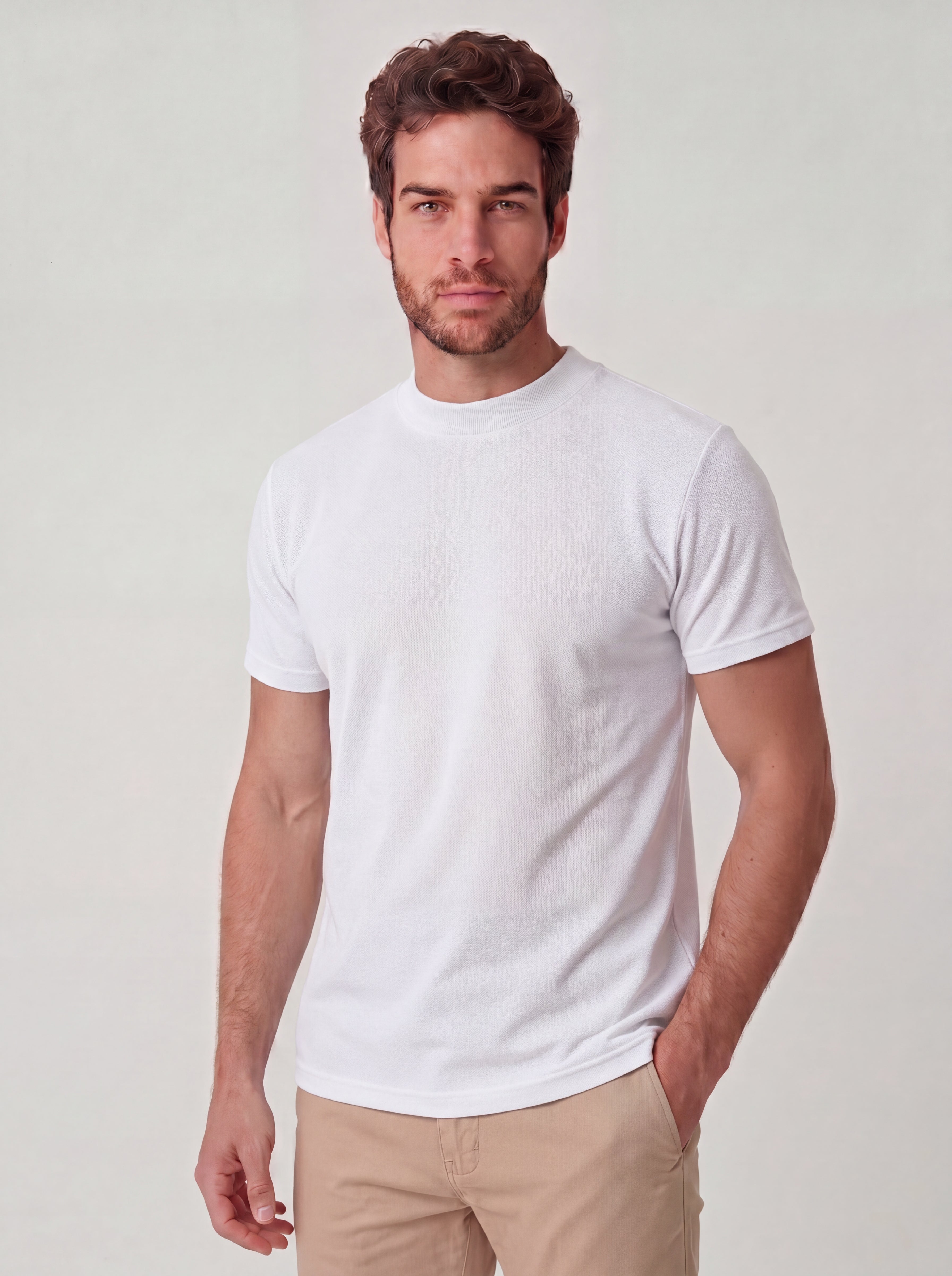 CAMISETA PIQUET SIGNATURE GOLA MEDIA BRANCA ZIGMA