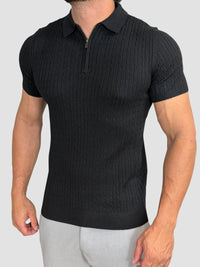 POLO TRICOT INTRECCIO PRETA ZIGMA