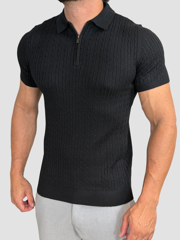 POLO TRICOT INTRECCIO PRETA ZIGMA