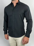 CAMISA M/L LINHO BLEND PRETO ZIGMA