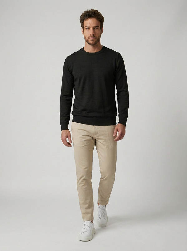 SUÉTER ESSENTIAL GOLA REDONDA PRETO ZIGMA