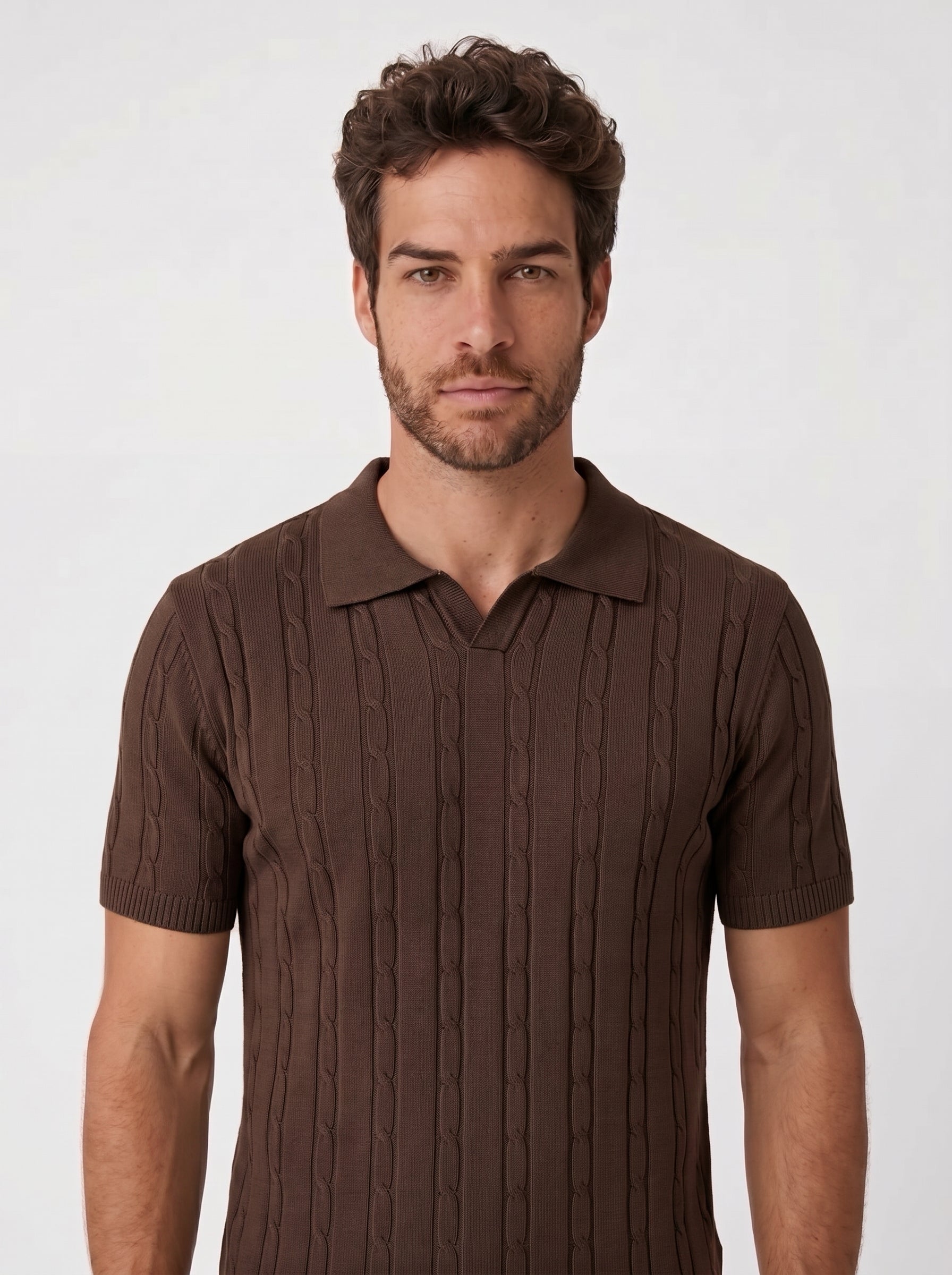 POLO RIVIERA V TRICOT MARROM ZIGMA