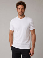 CAMISETA SUEDINE GOLA CRUZADA BRANCA ZIGMA