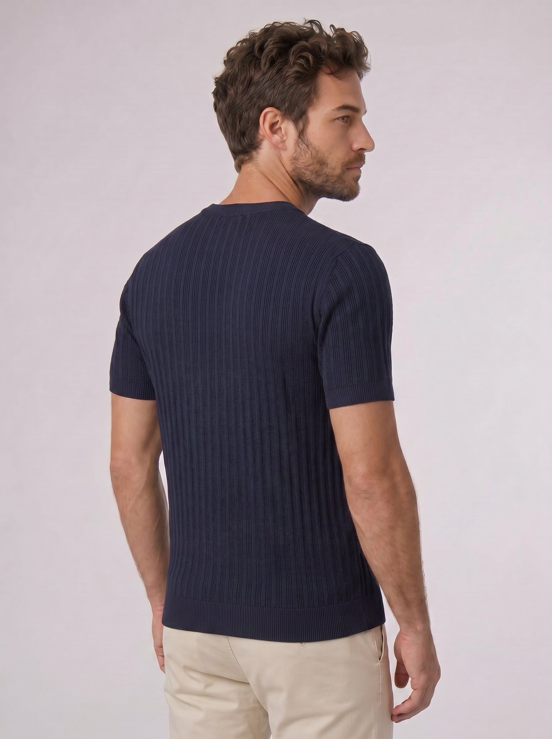 CAMISETA SLIM TRICOT PORTOFINO AZUL MARINHO ZIGMA