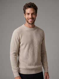 SUETER TRICOT CANELADO AREIA ZIGMA