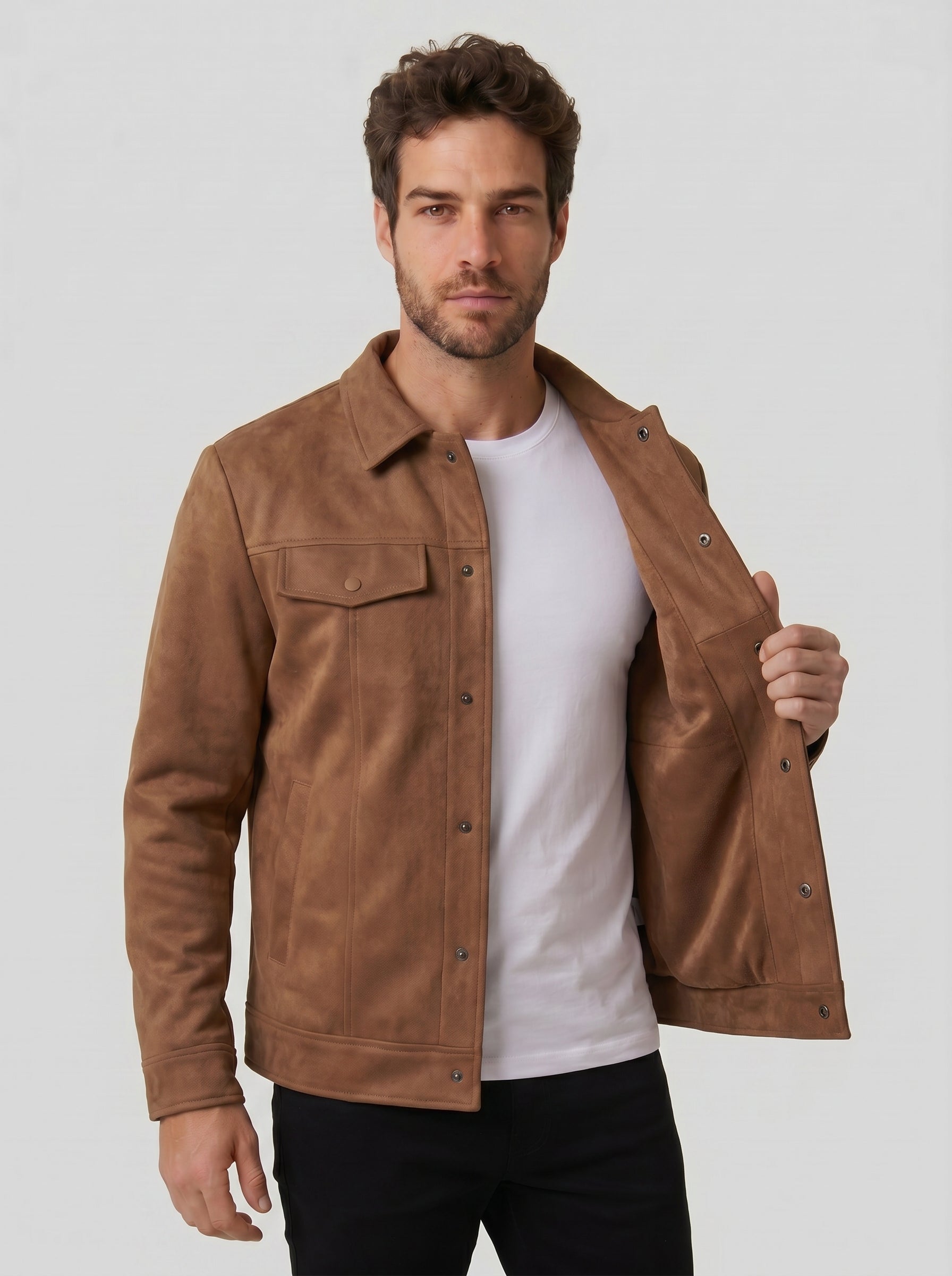 JAQUETA SUEDE SHERPA ASPEN MARROM ZIGMA