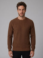 SUETER TRICOT WAFFLE MARROM ZIGMA