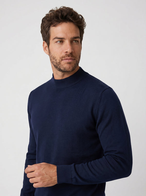 TRICOT GOLA ALTA ESSSENTIAL AZUL MARINHO ZIGMA
