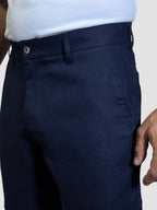 BERMUDA CAPRI PURO LINHO AZUL MARINHO ZIGMA