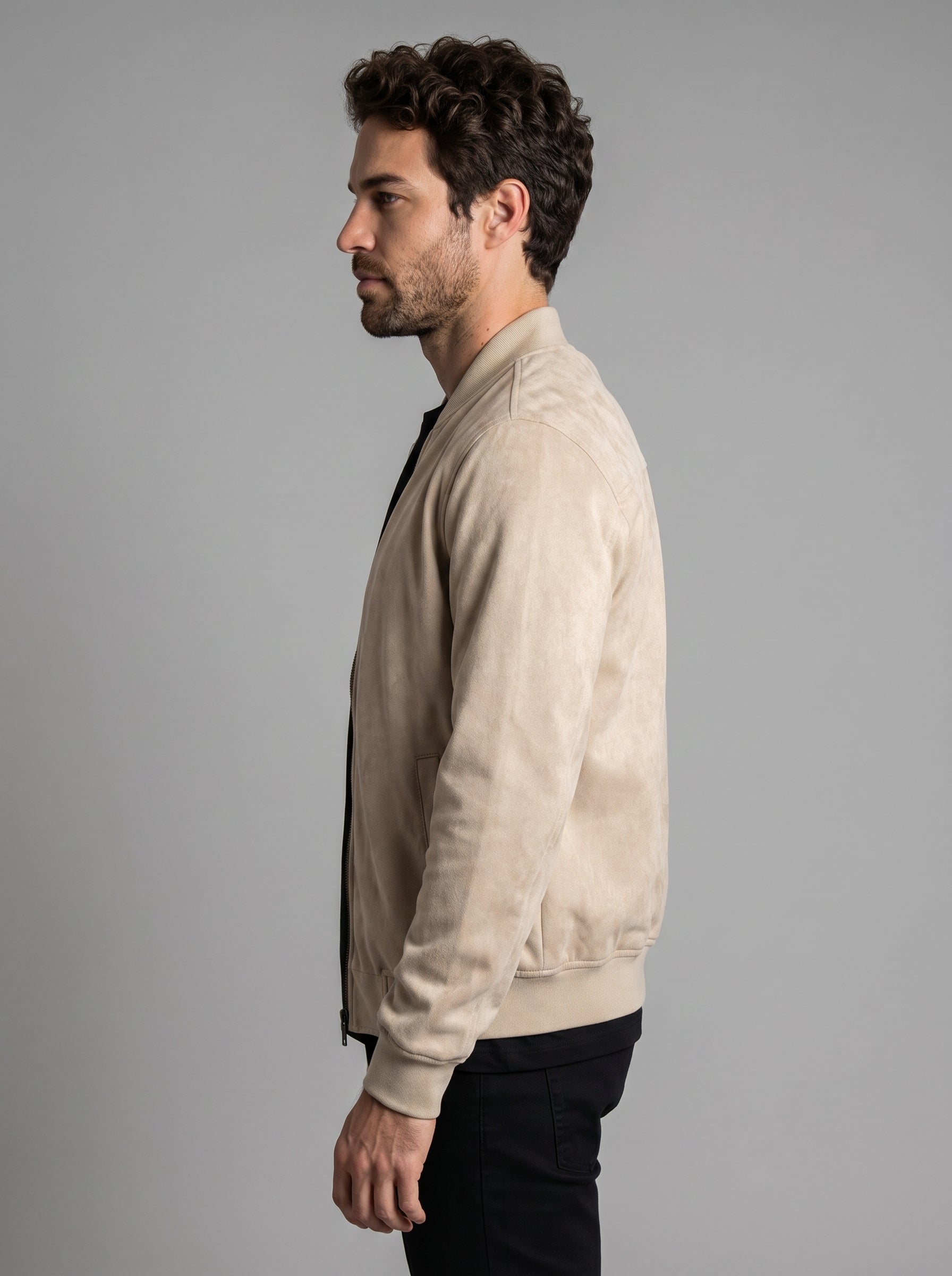 JAQUETA BOMBER SUEDE CAQUI ZIGMA