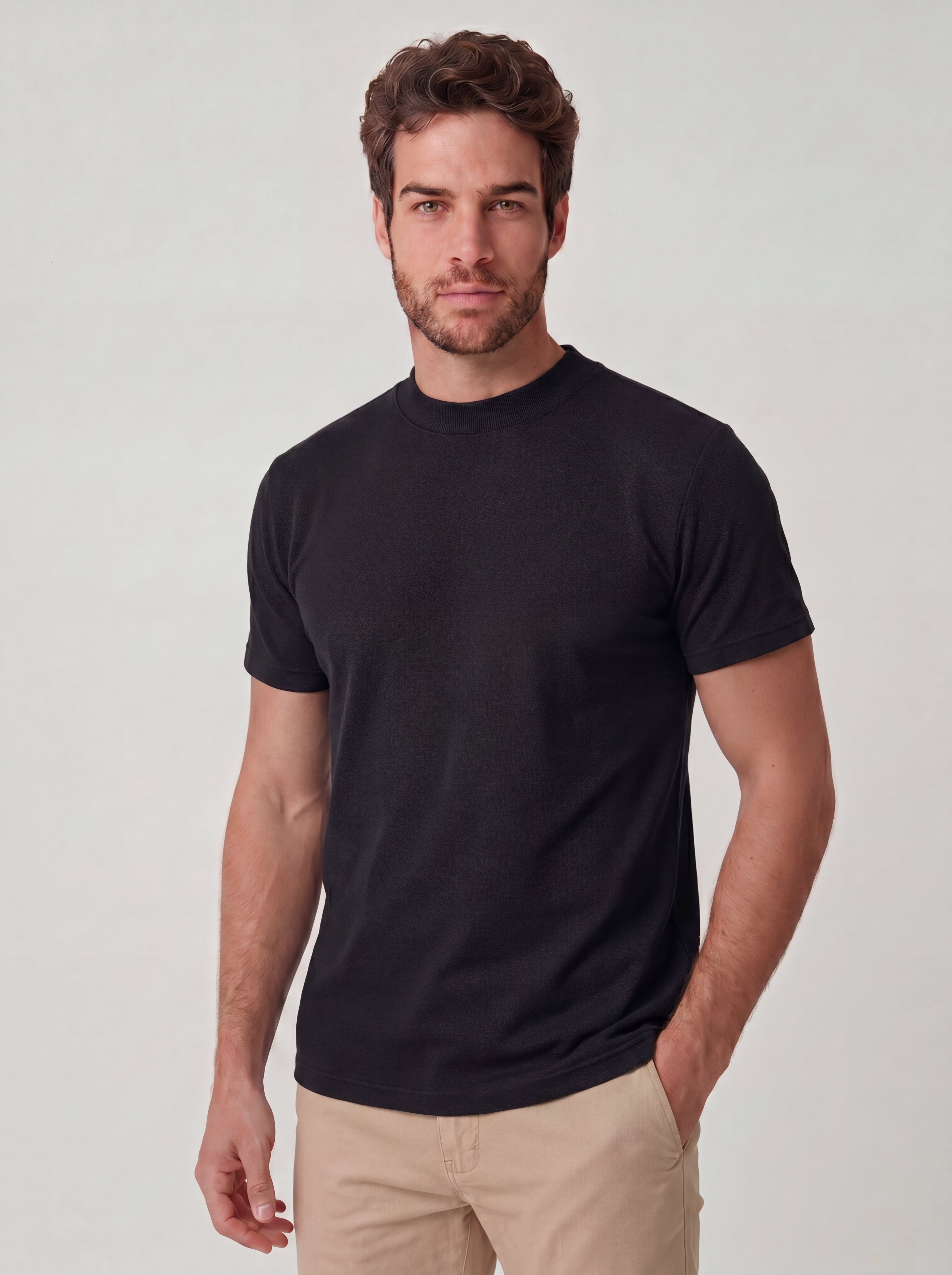 CAMISETA PIQUET SIGNATURE GOLA MEDIA PRETA ZIGMA