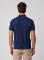 POLO TRICÔ TEXTURIZADA AZUL MARINHO ZIGMA