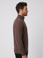 SUETER TRICOT QUARTER ZIP MARROM ZIGMA