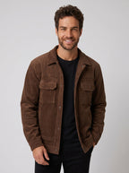 JAQUETA OVERSHIRT COTELÊ MARROM ZIGMA