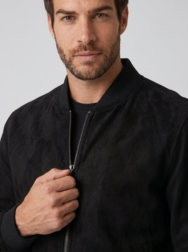 JAQUETA BOMBER SUEDE PRETA ZIGMA