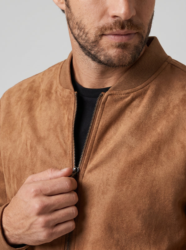 JAQUETA BOMBER SUEDE CARAMELO ZIGMA
