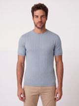 CAMISETA VERONA TRICO CANELADO AZUL CLARO ZIGMA
