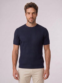 CAMISETA SLIM TRICOT PORTOFINO AZUL MARINHO ZIGMA