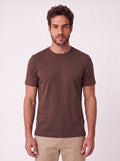 CAMISETA GIZA DUPLO ALGODAO EGIPCIO MARROM ZIGMA