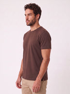 CAMISETA GIZA DUPLO ALGODAO EGIPCIO MARROM ZIGMA