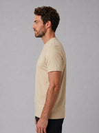 CAMISETA SUEDINE GOLA CRUZADA AREIA ZIGMA