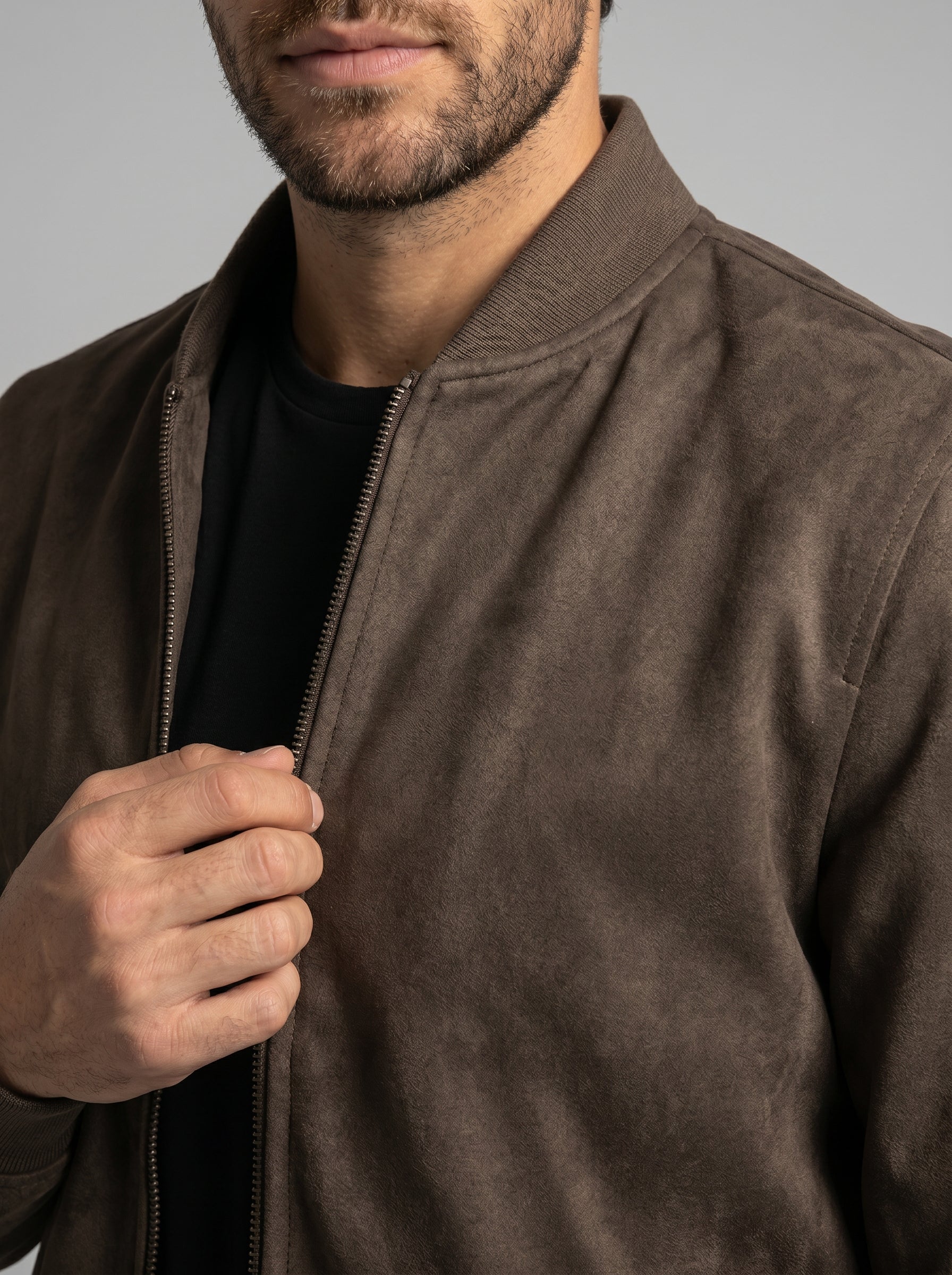 JAQUETA BOMBER SUEDE MARROM ZIGMA