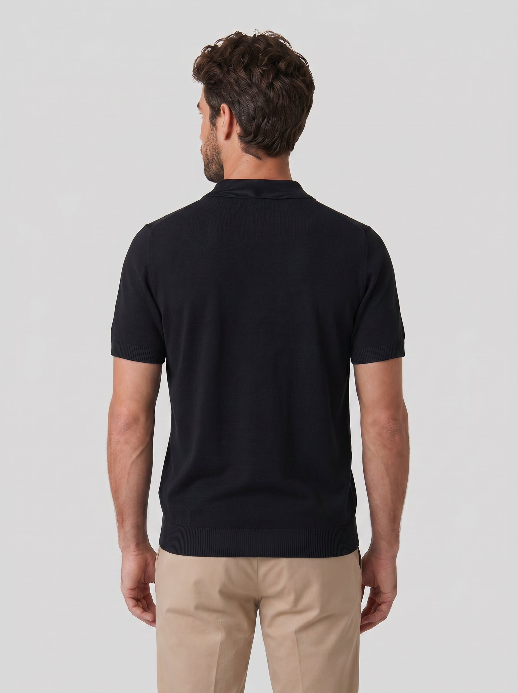 POLO V TRICOT ITALIANO PRETA ZIGMA