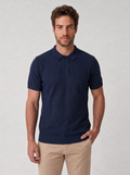 POLO TRICÔ TEXTURIZADA AZUL MARINHO ZIGMA