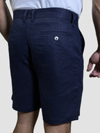 BERMUDA CAPRI PURO LINHO AZUL MARINHO ZIGMA