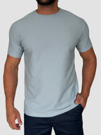 CAMISETA SORRENTO CANELADA AZUL CLARO ZIGMA