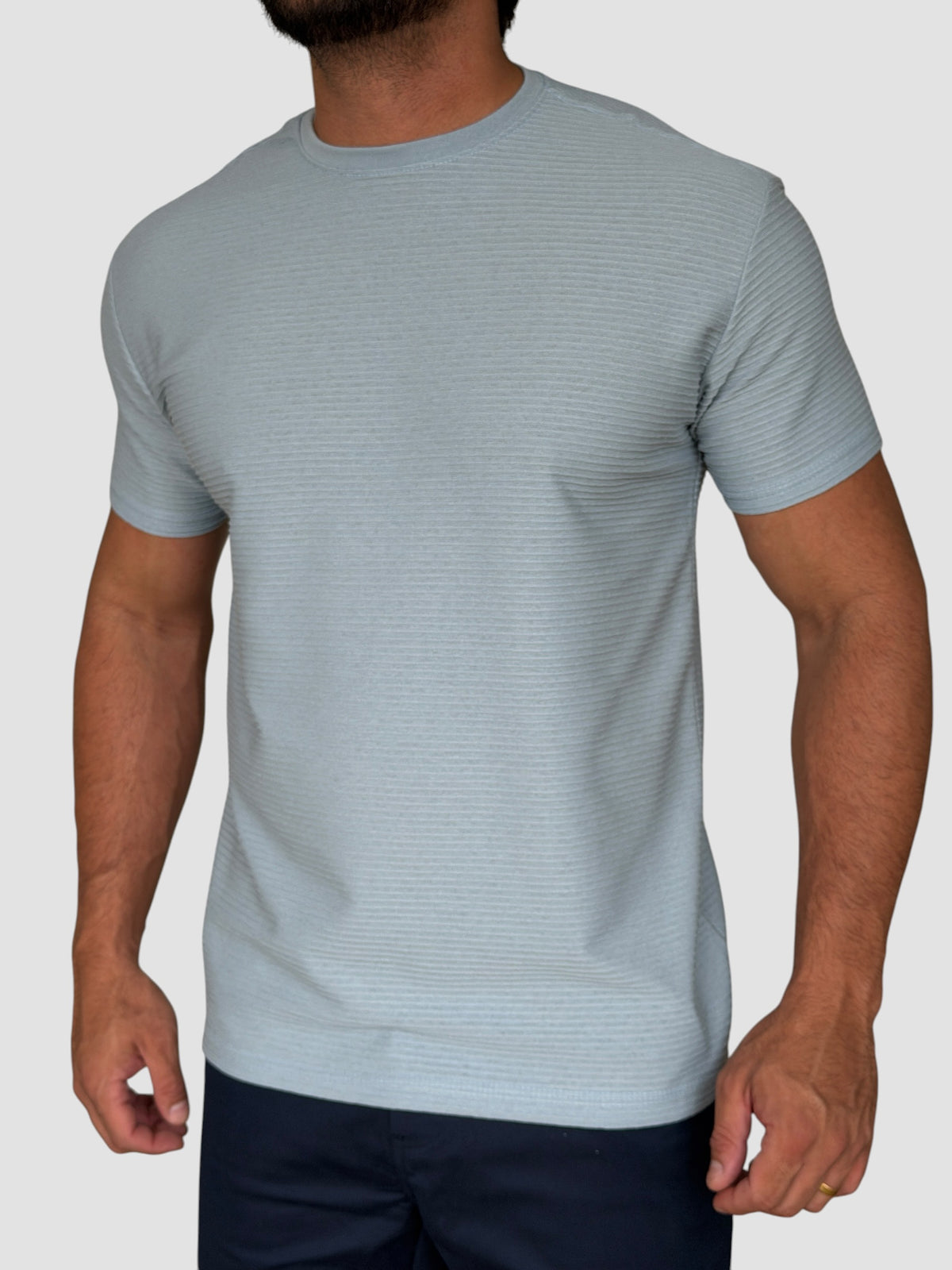CAMISETA SORRENTO CANELADA AZUL CLARO ZIGMA