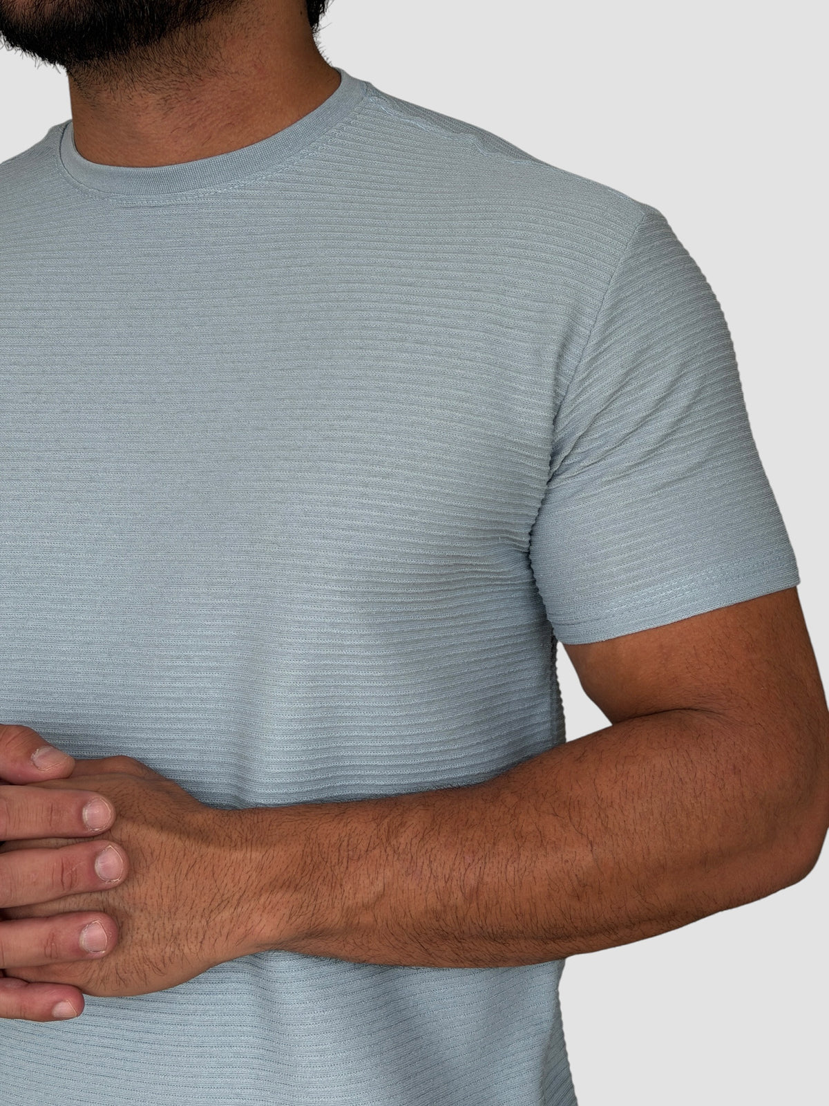 CAMISETA SORRENTO CANELADA AZUL CLARO ZIGMA