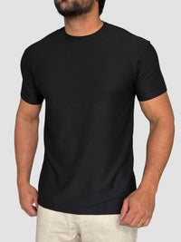 CAMISETA SORRENTO CANELADA PRETA ZIGMA